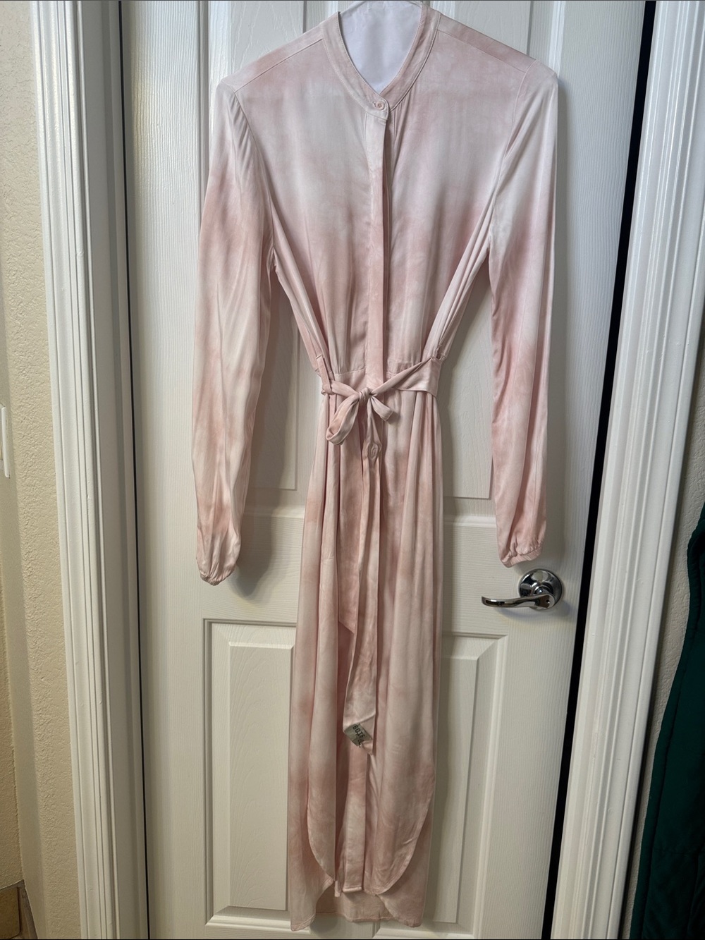 cloth & stone Blush Pink Satin Tie-Waist Long Robe